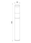 Lampa ogrodowa Koln H65 LED 8W, 4000K, czarna. Cylindryczny kształt, wysokość 650 mm, średnica 90 mm. Prosta konstrukcja, idealna do oświetlenia przestrzeni zewnętrznych. Ujęcie frontalne.
