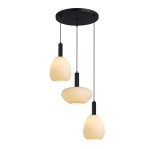 Gater lampa wisząca 3xE27 czarna biały PND-23541-3-BK-OP