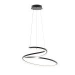 Lampa wisząca Lorila 1xLED 60W CCT w kolorze czarnym, o spiralnym kształcie z matowym wykończeniem. Zawieszona na cienkich linkach, z okrągłą podstawą sufitową. Wbudowane źródło światła LED zapewnia energooszczędne oświetlenie.
