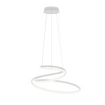 Lampa wisząca Lorila 1xLED 60W CCT w białym kolorze, w kształcie spiralnym. Montowana na suficie, zawieszona na cienkich linkach. Wykonana z tworzywa sztucznego, emitująca miękkie światło. Prosta i nowoczesna forma.