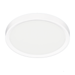 Plafon LED Maq D23 o mocy 18W w kolorze białym. Okrągły kształt z gładką, białą powierzchnią. Zamontowany na suficie, widoczny z góry, bez dodatkowych wzorów czy napisów. Idealny do nowoczesnych wnętrz.