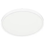 Plafon LED Maq D40 o mocy 32W w kolorze białym, okrągły, o gładkiej powierzchni. Ujęcie frontalne, produkt zamontowany na suficie. Wysoka jakość światła CCT, idealny do nowoczesnych wnętrz.