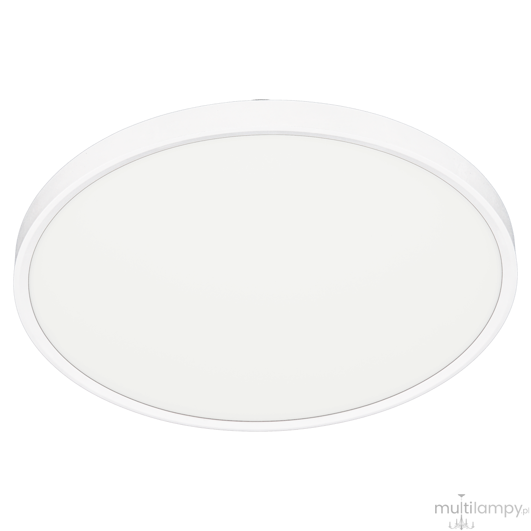 Plafon LED Maq D40 o mocy 32W w kolorze białym, okrągły, z płaską powierzchnią, zamontowany sufitowo. Obudowa w neutralnym odcieniu, bez widocznych napisów czy wzorów. Ujęcie z przodu, prezentujące całość produktu.