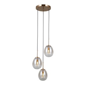 Meolo lampa wisząca 3xE14 złota bursztynowy PND-40825-3-GD