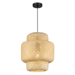 Hestia lampa wisząca 1xE27 czarna/bambus ML1808