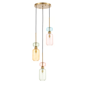 Molly lampa wisząca 3xE14 złota/mix ML1825