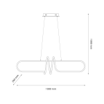 Lampa wisząca LED Vertigo, czarna, o mocy 54W i temperaturze barwowej 4000K. Zawieszona na dwóch linkach, ma nowoczesny, falisty kształt. Wymiary: długość 1000 mm, wysokość 260 mm, idealna do nowoczesnych wnętrz.