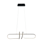 Lampa wisząca LED Vertigo 54W 4000K w kolorze czarnym. Okrągła, smukła konstrukcja z elementami w kształcie fal. Zawieszona na cienkich, przezroczystych linkach, montowana do sufitu. Minimalistyczny design, idealna do nowoczesnych wnętrz.