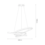Lampa wisząca LED Empoli o mocy 55W, kolor czarny. Posiada nowoczesny, spiralny kształt. Wymiary: 600 mm szerokości, 1200 mm wysokości. Oświetlenie o temperaturze barwowej 4000K, idealne do wnętrz. Zawieszenie na długim kablu.