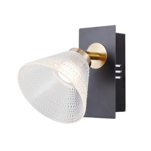 Orella kinkiet spot 1xLED 4W czarny złoty WL-34393-1-BK-HBR