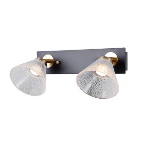 Orella kinkiet spot 2xLED 8W czarny złoty WL-34393-2-BK-HBR