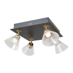 Orella lampa sufitowa spot 4xLED 16W czarna złota WL-34393-4S-BK-HBR