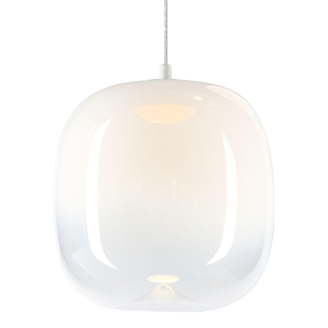 Lampa wisząca LED Vaso o mocy 4W i barwie światła 3000K. Posiada okrągły, biały klosz o lekko zaokrąglonym kształcie, zawieszony na cienkim przewodzie. Idealna do nowoczesnych wnętrz.