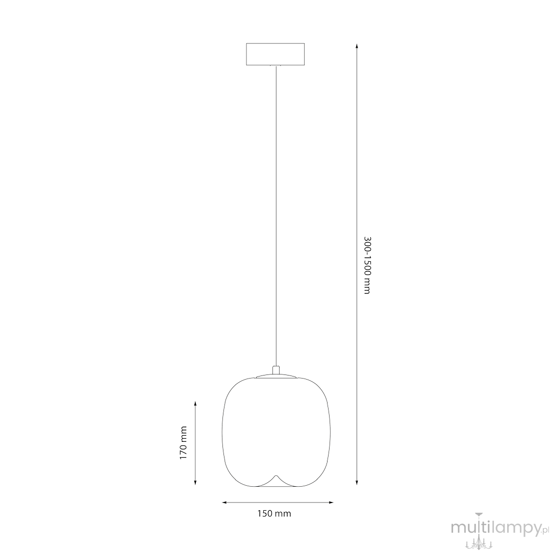 Lampa wisząca LED Vaso 2 l z kloszem w kolorze złotym i bursztynowym, o wymiarach 170 mm wysokości i 150 mm średnicy. Zawieszona na regulowanym przewodzie, idealna do nowoczesnych wnętrz. Temperatura barwowa 3000K.
