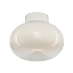 Lampa sufitowa LED Vaso o mocy 4W, barwie 3000K, w białej kolorystyce. Owalny klosz z przezroczystego szkła, zawieszony na białym mocowaniu. Ujęcie frontalne, ukazujące gładką powierzchnię i subtelne detale konstrukcji.