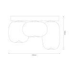 Lampa sufitowa LED Vaso, moc 12W, barwa światła 3000K, w kolorze czarnym z dymionymi kloszami. Wymiary: 420mm szerokości, 240mm wysokości, o nowoczesnym kształcie, idealna do różnych aranżacji wnętrz.