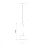 Lampa wisząca LED Lucco 13W, kolor czarny z dymionym kloszem. Wymiary: wysokość 395 mm, średnica 150 mm, regulowana długość zawieszenia 550-1750 mm. Kształt klosza stożkowaty, z falistym detalem na trzonie.