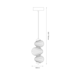 Lampa wisząca LED Bolla 12W 3000K w kolorze chromu z dymionymi kloszami. Posiada trzy spiralne elementy o średnicy 160 mm, zawieszona na regulowanym mocowaniu o wysokości 500-1700 mm. Prosty, nowoczesny design.