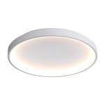 Raden plafon LED 50W CCT w kolorze białym, o okrągłym kształcie. Produkt montowany sufitowo, z subtelnym podświetleniem krawędzi. Gładka powierzchnia, minimalistyczny design, idealny do nowoczesnych wnętrz.