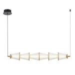 Lampa wisząca LED Sansa 11W 4000K w kolorze czarnym i mosiężnym, z pięcioma diamentowymi kloszami w kształcie stożków. Zawieszona na długim przewodzie, z okrągłym mocowaniem sufitowym. Idealna do nowoczesnych wnętrz.