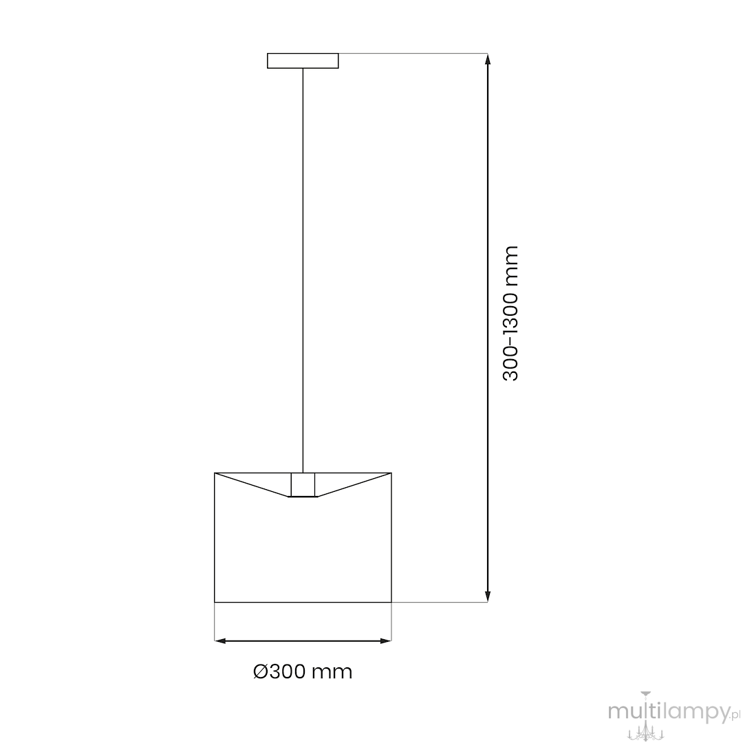 Czarna lampa wisząca Morgan ML1800 z miejscem na żarówkę E27. Okrągły klosz o średnicy 300 mm, regulowana wysokość 300-1300 mm. Prosty, minimalistyczny design, idealna do nowoczesnych wnętrz.