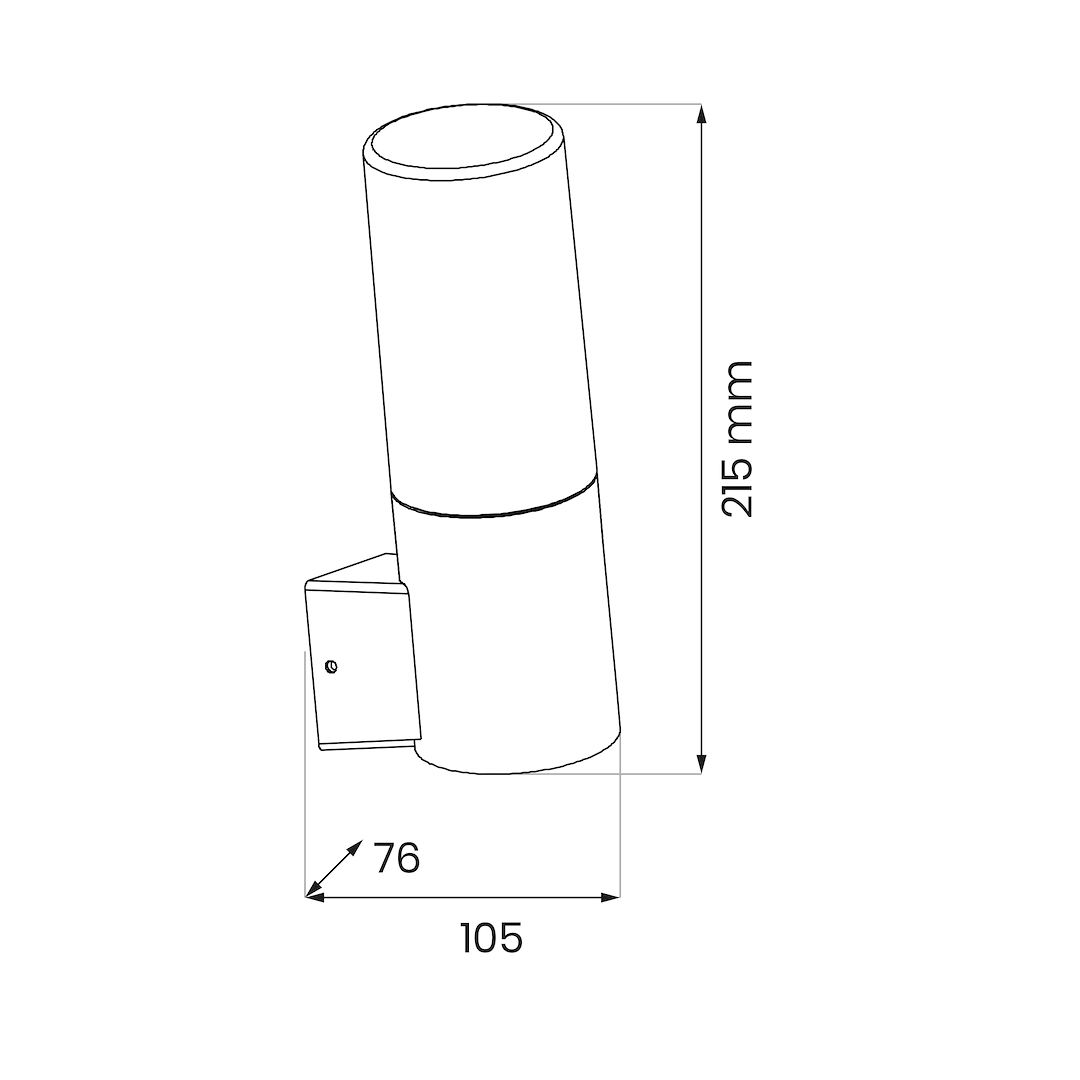 Kinkiet elewacyjny Harlem 1xE27 w kolorze czarnym. Owalny kształt, wymiary: wysokość 215 mm, średnica 105 mm, szerokość 76 mm. Montowany na ścianie, z wyraźnym detalem mocowania. Prosty design, idealny do dekoracji elewacji.