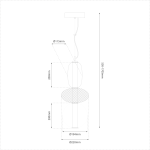 Lampa wisząca LED Arame o mocy 23W i ciepłej barwie światła 3000K w kolorze czarnym. Posiada okrągły klosz o średnicy 220 mm, zawieszona na regulowanym przewodzie o długości 505-1705 mm. Widoczna struktura siatki dekoracyjnej.