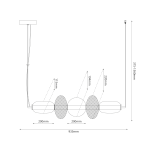 Lampa wisząca LED Arame 32W 3000K w kolorze czarnym, z trzema kulistymi kloszami o średnicy 200 mm. Długość 935 mm, wysokość regulowana od 375 do 1560 mm. Prosty design, idealna do nowoczesnych wnętrz.