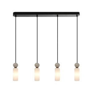 Santos lampa wisząca 4xG9 czarna biały PND-95331-4-BK