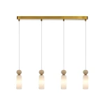 Santos lampa wisząca 4xG9 mosiądz biały PND-95331-4-BRSS