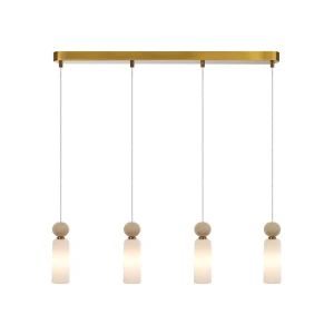 Santos lampa wisząca 4xG9 mosiądz biały PND-95331-4-BRSS