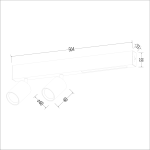Lampa sufitowa Magnet z dwoma punktami świetlnymi GU10, wykonana w białym kolorze. Wymiary: długość 504 mm, szerokość 80 mm, wysokość 55 mm. Wyposażona w żarówki LED 5W CCT, montowana na suficie.