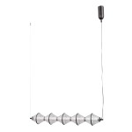 Lampa wisząca Fuente 5xLED 25W w kolorze czarnym, z pięcioma szklanymi kloszami w kształcie stożków, zawieszona na cienkim przewodzie. Klasyczny design z metalowym uchwytem, idealna do nowoczesnych wnętrz.