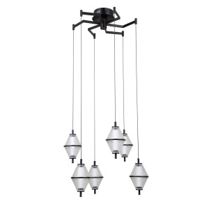 Fuente lampa wisząca 6xLED 30W czarna PND-34395-6-BK