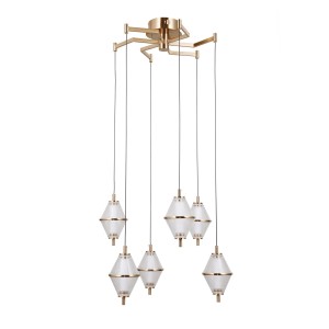 Fuente lampa wisząca 6xLED 30W złota PND-34395-6-HBR