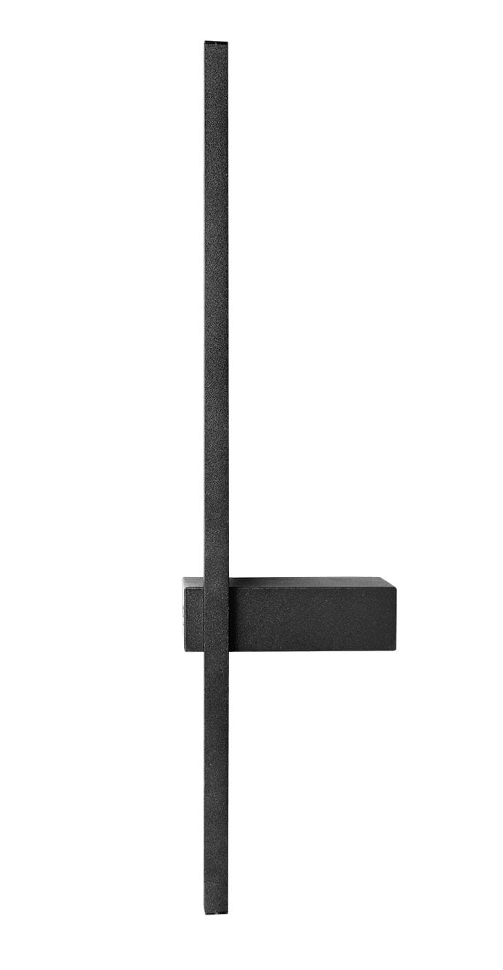 Kinkiet LED Lira 60, czarny, o mocy 8W, 4000K. Posiada prostokątną, minimalistyczną formę, montowany na ścianie w pionie. Wykonany z matowego materiału, z widocznym, prostym uchwytem.