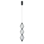 Lampa wisząca Sevil 3xLED 15W w kolorze czarnym, z metalowym kloszem w formie diamentu. Zawieszona na cienkim przewodzie, z górnym mocowaniem. Prosty, nowoczesny design, idealna do wnętrz.