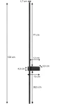 Kinkiet LED Lira 120 o mocy 18W i barwie 4000K w kolorze czarnym. Posiada smukły, prostokątny kształt o wymiarach 120 cm wysokości i 1,7 cm szerokości. Montowany pionowo, z widocznym elementem mocującym w formie prostokątnej podstawy.