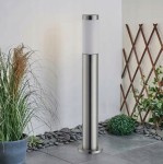Manila H65 lampa stojąca słupek ogrodowa okrągła srebrna