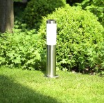 Manila H45 lampa stojąca słupek ogrodowa okrągła srebrna