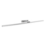 Kinkiet łazienkowy LED Lappa w kolorze chromu, o długości 120 cm, prostokątny kształt z cienką, płaską oprawą. Montowany na ścianie, widoczny uchwyt. Minimalistyczny design, idealny do oświetlenia obrazów.