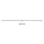 Kinkiet łazienkowy Lappa LED w kolorze białym, prostokątny, z poziomą lampą o długości 120 cm, zamontowany na stabilnej podstawie. Minimalistyczny design, idealny do oświetlenia obrazów lub luster w łazience.