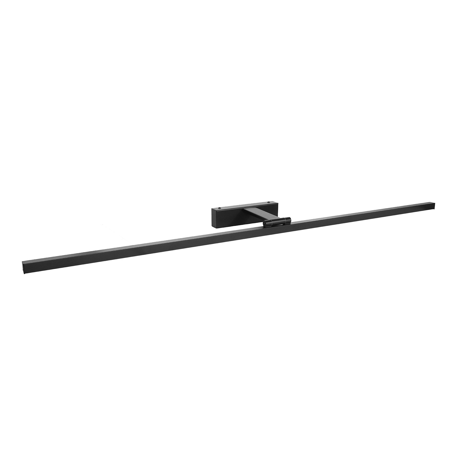 Lappa kinkiet łazienkowy LED w kolorze czarnym, o długości 120 cm i mocy 22 W. Posiada prostokątną, smukłą formę z zamocowaniem na ścianie. Produkt widoczny w pozycji poziomej na białym tle.
