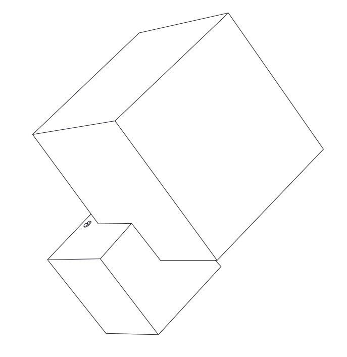 Cubo kinkiet LED 3W 3000K w kolorze złotym, o geometrycznym kształcie, zamontowany w pozycji wiszącej. Wykonany z metalu, z widocznym przyciskiem do włączania. Prosty design, nadający się do nowoczesnych aranżacji wnętrz.