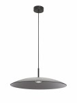 Lampa wisząca Peca 1xLED 17W w kolorze czarnym z szarym kloszem. Posiada okrągły, szeroki kształt oraz cienki, długi przewód. Zamontowana na płaskim, okrągłym uchwycie sufitowym. Idealna do nowoczesnych wnętrz.