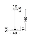 Lampa wisząca Peca 1xLED 12W w kolorze czarnym z brązowym detalem. Wymiary: średnica klosza 40 cm, wysokość 140 cm. Prosty, nowoczesny design z okrągłym kloszem i metalowym mocowaniem. Idealna do nowoczesnych wnętrz.