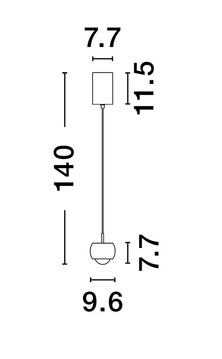 Lima lampa wisząca LED 1x13W w kolorze niebieskim, o prostokątnym kloszu i okrągłej podstawie. Wymiary: wysokość 140 cm, szerokość 9.6 cm, klosz o średnicy 7.7 cm. Zawieszona na cienkim przewodzie, idealna do nowoczesnych wnętrz.