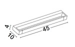 Kinkiet Justo 1xLED 12W w kolorze białym, o wymiarach 45 cm długości, 10 cm szerokości i 4 cm wysokości. Prosty, prostokątny kształt z gładką powierzchnią. Idealny do nowoczesnych wnętrz.