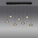 Rika lampa wisząca 7xLED 56W czarny dymiony 2115-18