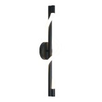 Kinkiet LED Meleca 12W CCT w kolorze czarnym, z nowoczesnym, spiralnym kształtem. Zainstalowany na okrągłej podstawie. Wyróżnia się jasnym, białym światłem emitowanym przez elastyczny element świetlny. Idealny do nowoczesnych wnętrz.